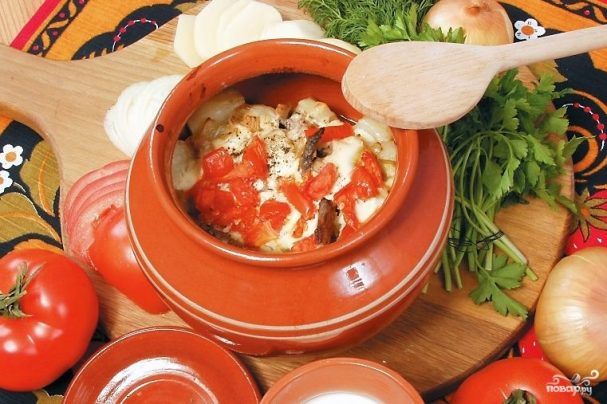 Мясо в горшочках в аэрогриле
